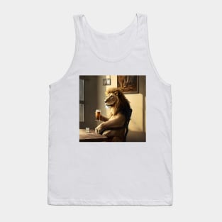 lion drinking beer Tank Top